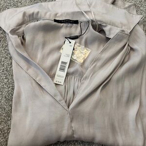 T Tahari Soft Gray Blouse